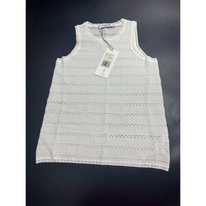 Thakoon NEW Lace Jacquard Crewneck Tank‎ in Ivory Size X-Small